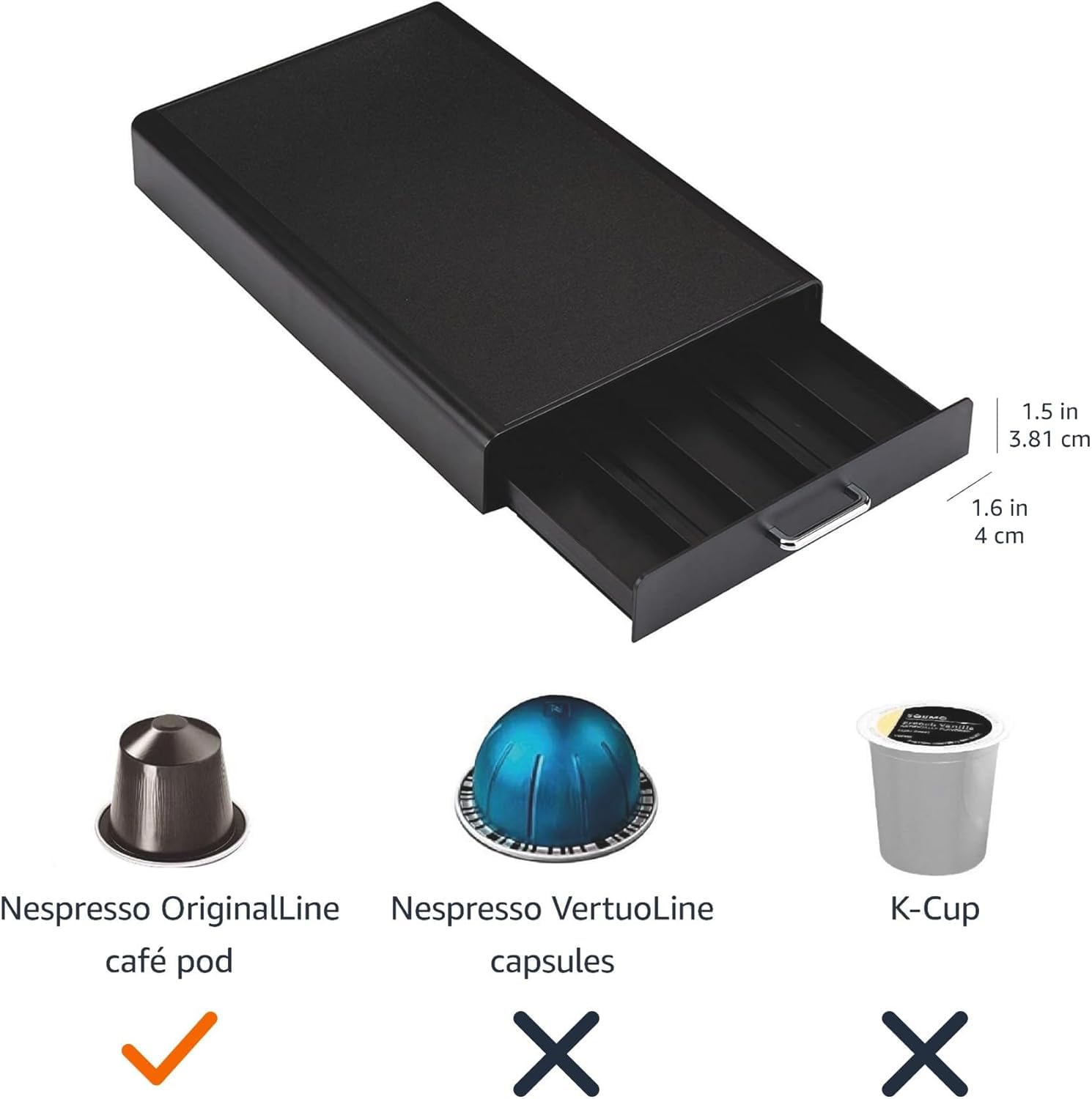 Amazon Basics cassetto portacapsule 50 capsule nero Nespresso