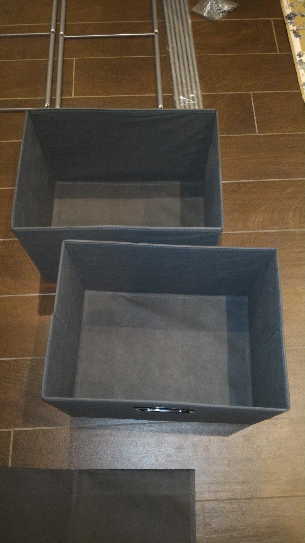 AmazonBasics Organizer Armadio Tessuto Grigio 3 Ripiani 2 Cassetti
