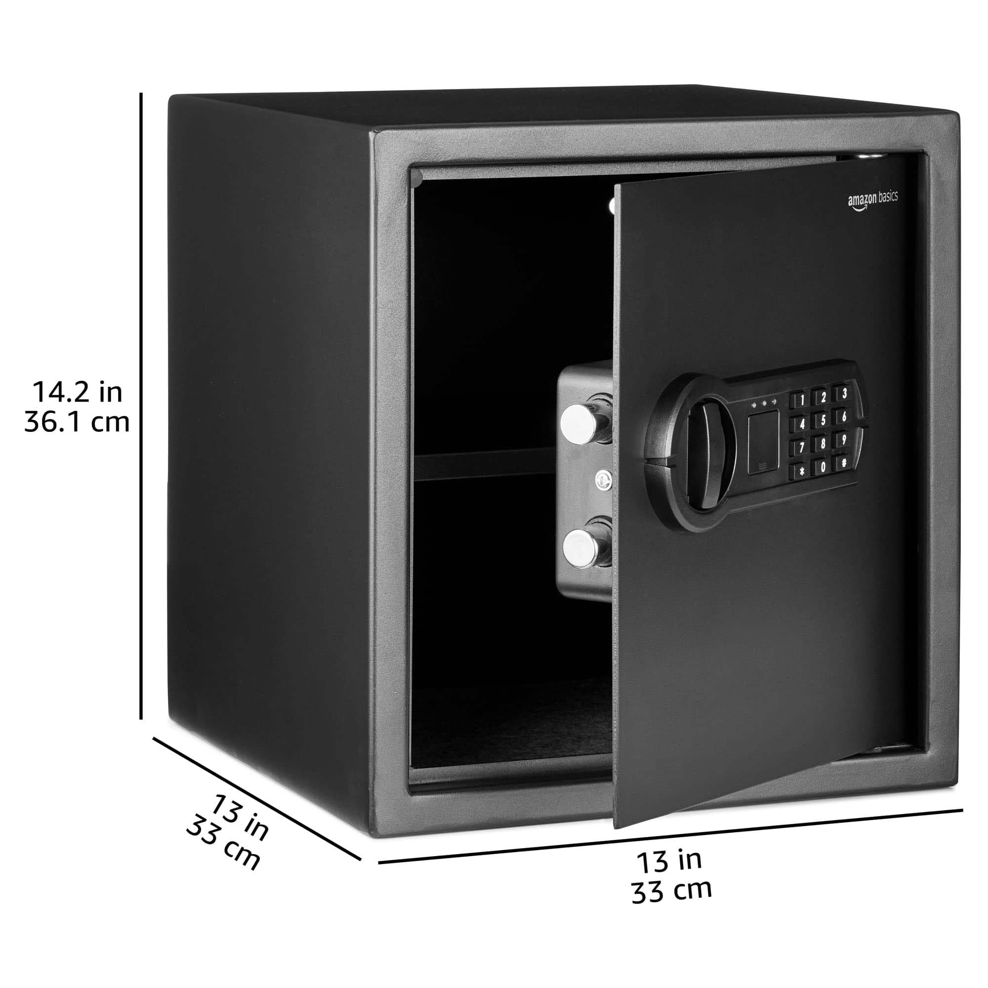 Amazon Basics Cassaforte Elettronica 34L acciaio nero
