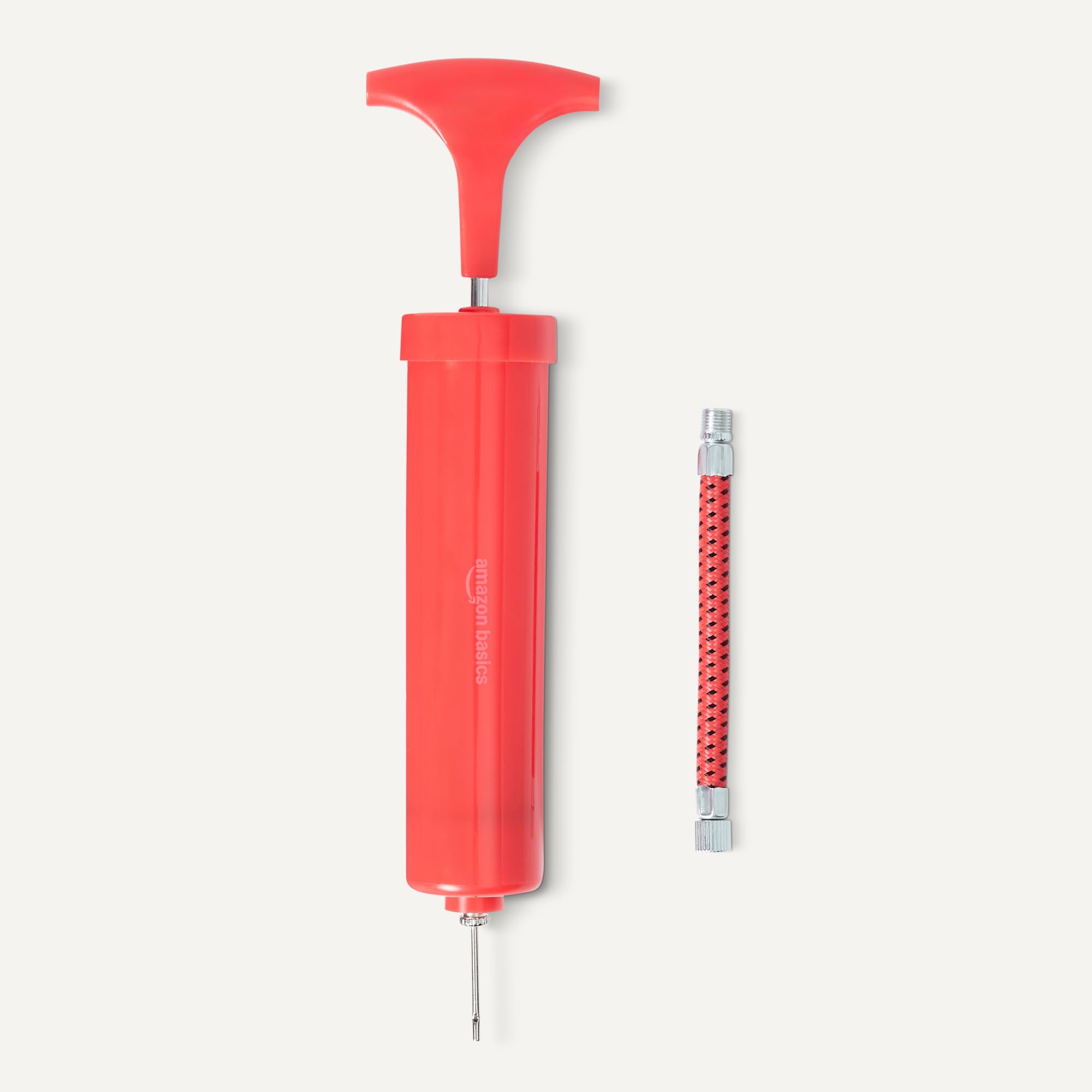 AmazonBasics Pallone Calcio Misura 4 con Pompa Bianco Rosso