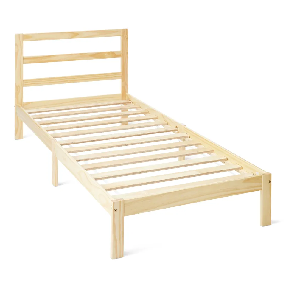 Amazon Basics letto singolo in pino 90x200 con testiera
