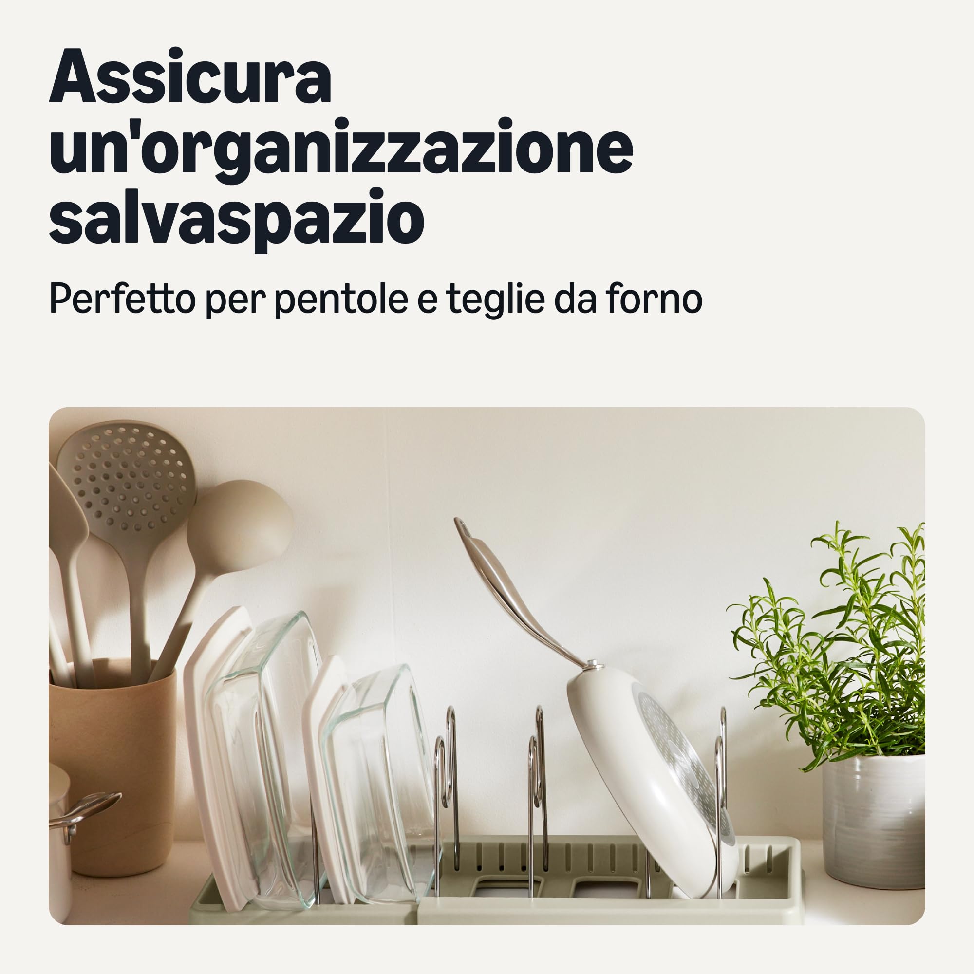 Amazon Basics organizer pentole acciaio 31-53 cm confezione da 1
