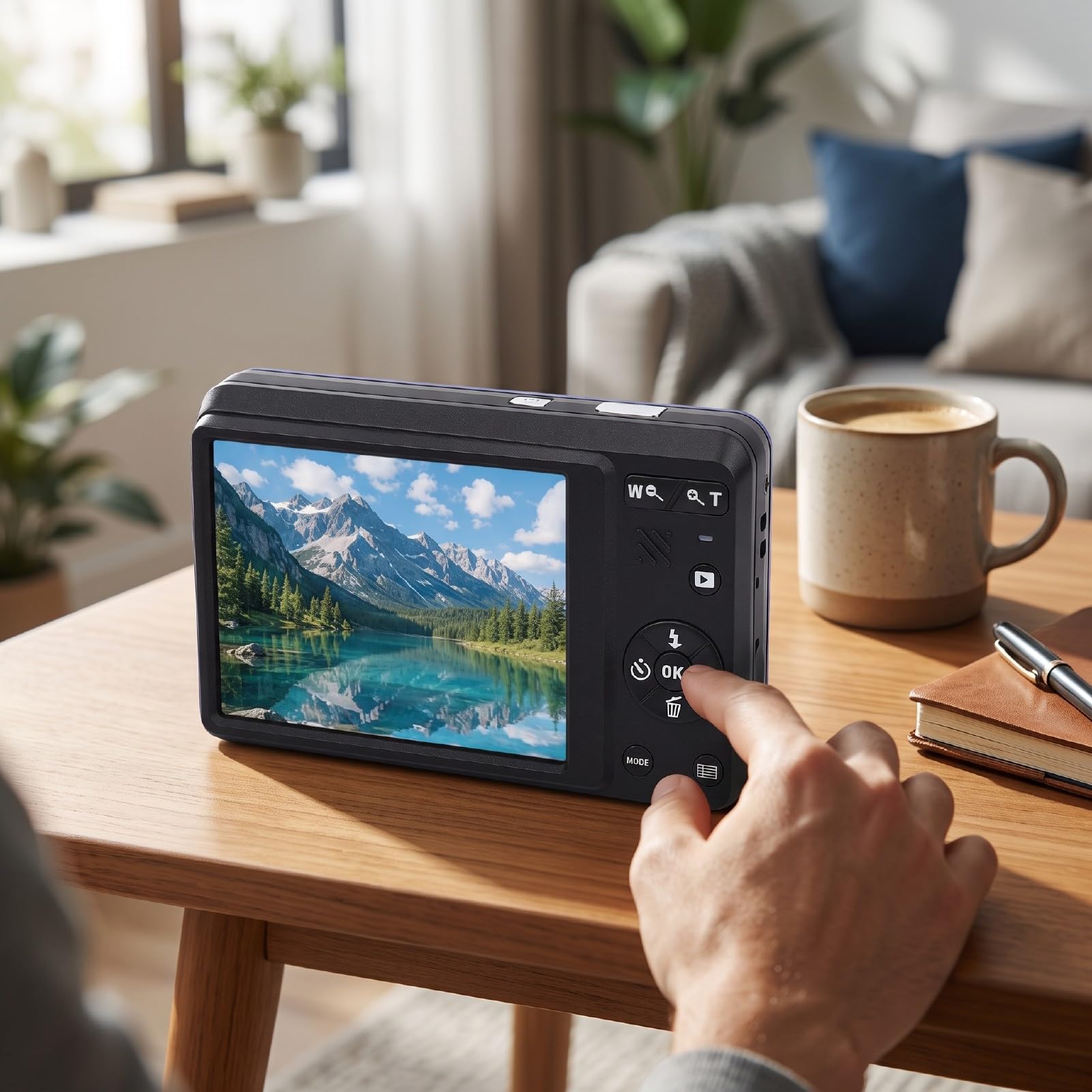 Elprico Fotocamera Digitale 4K 64MP Blu Zoom 16x