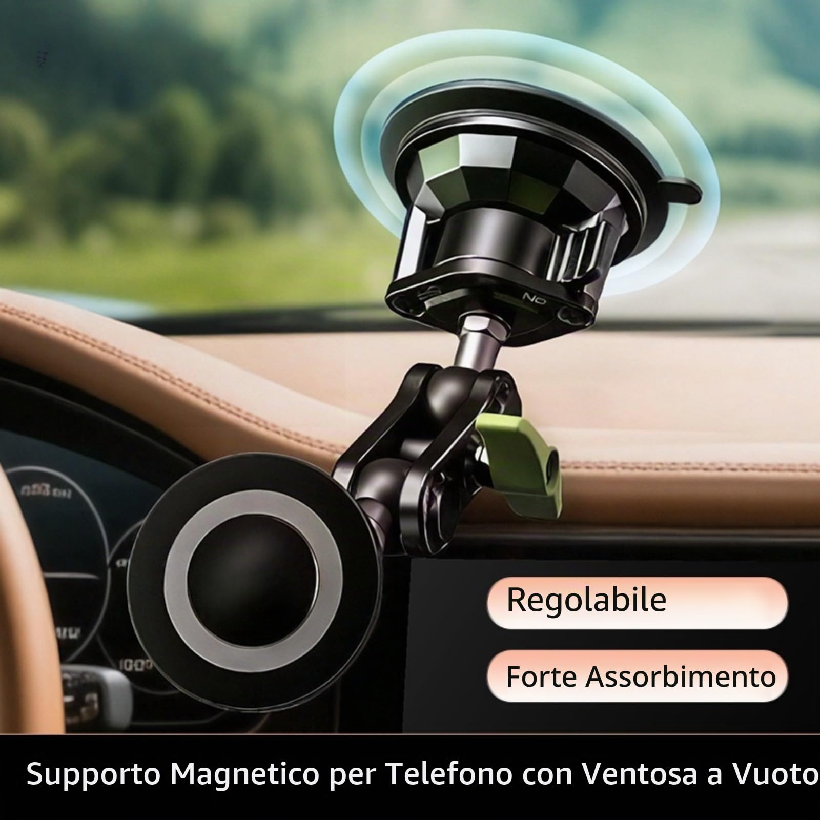 EMEBAY Supporto Magnetico Auto Alluminio 360° MagSafe
