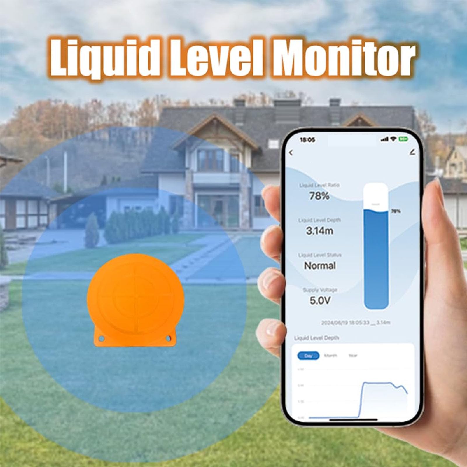Elprico Smart WiFi sensore livello acqua serbatoio ultrasuoni