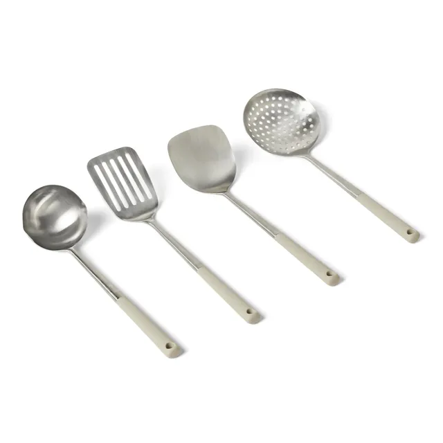 Amazon Basics Set Utensili Cucina Acciaio 4 Pezzi