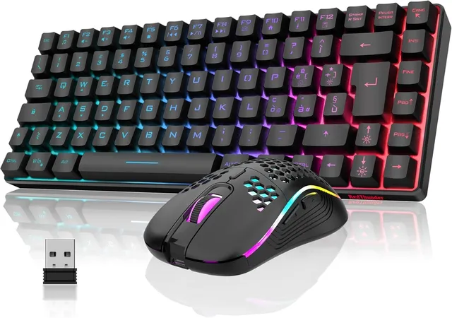 RedThunder K84 Kit Tastiera Mouse Gaming Wireless IT Retroilluminato