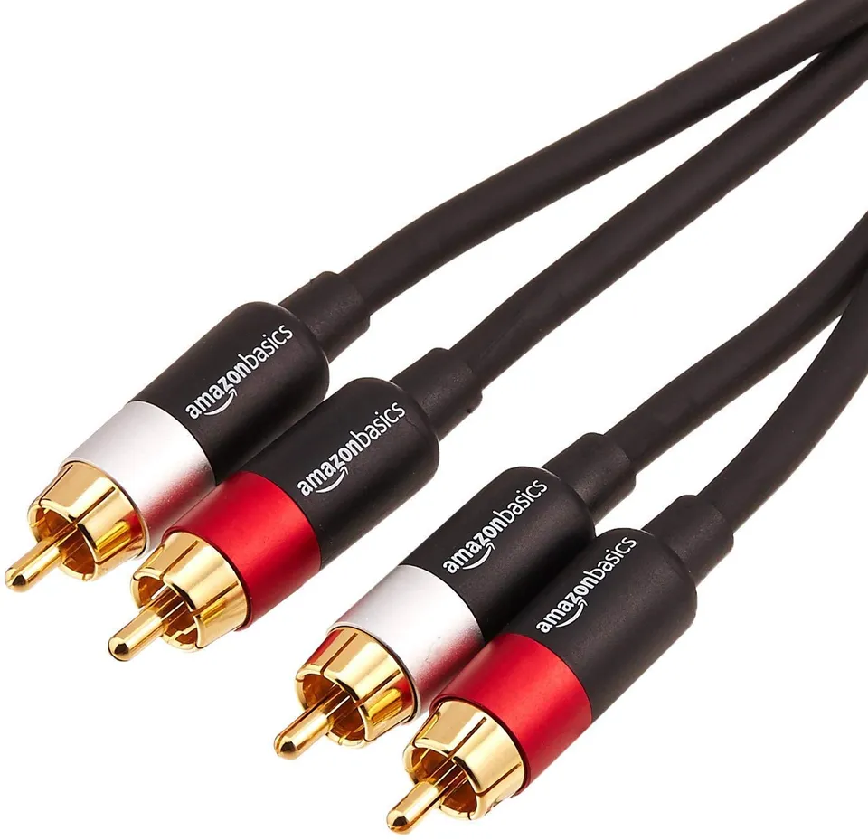 AmazonBasics Cavo Audio RCA 2 Maschi 1,22 m Placcato Oro