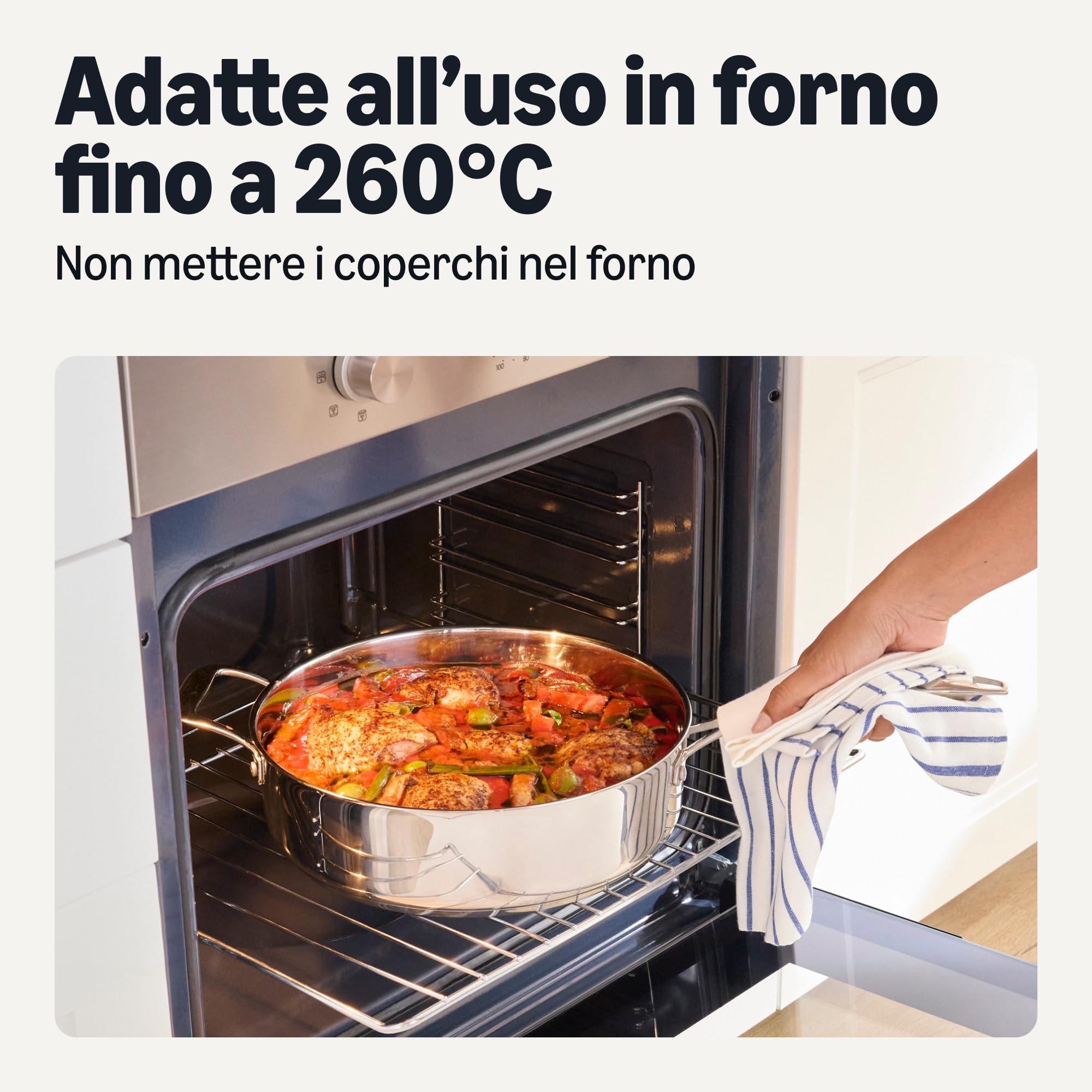 AmazonBasics Set Pentole Inox 5 Pezzi Induzione