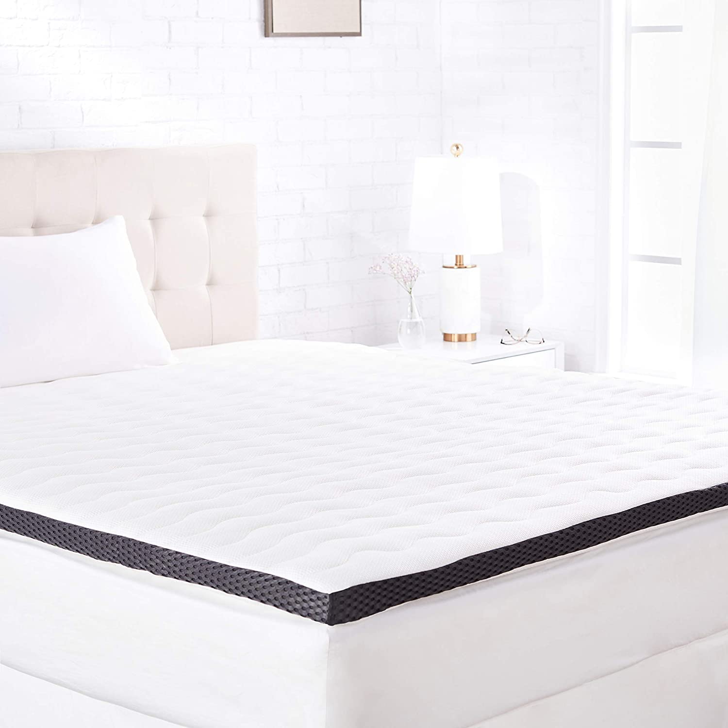 AmazonBasics Topper Matrimoniale 180x200x7cm Memory Bianco