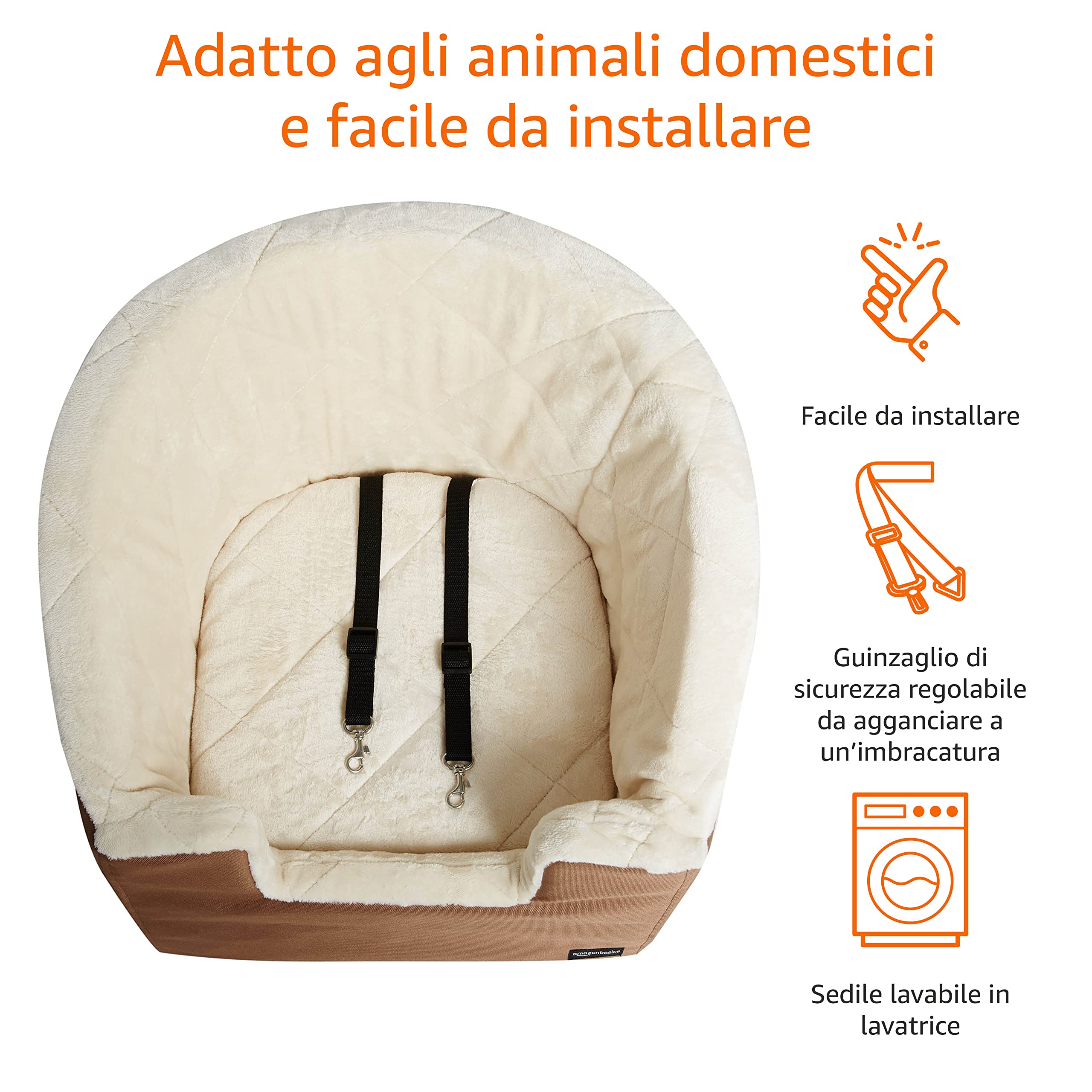 Amazon Basics Seggiolino Auto per Cani beige piccolo
