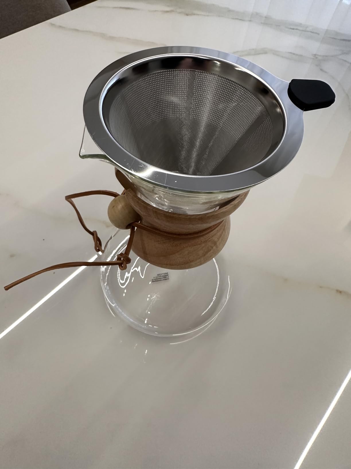 Amazon Basics caffettiera pour over vetro 1L filtro inox