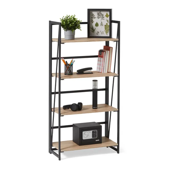 Amazon Basics libreria pieghevole 4 ripiani rovere 125 cm