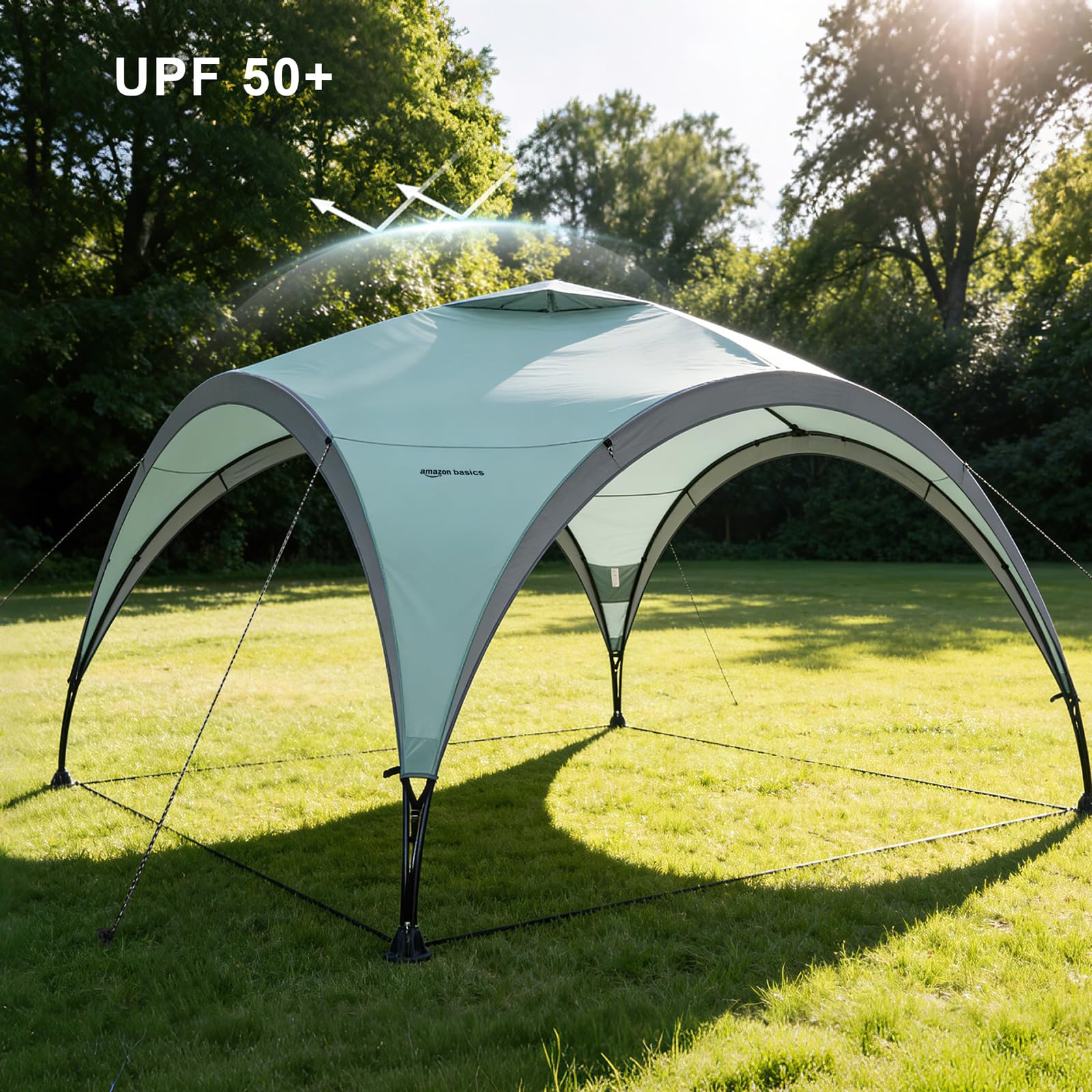 Amazon Basics Gazebo Giardino Spiaggia 3,65x3,65 m Verde