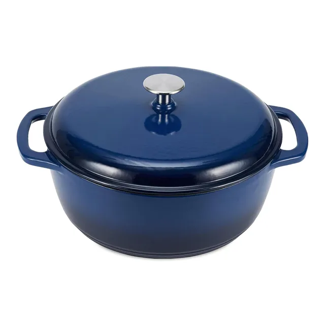 Amazon Basics Casseruola ghisa 5,7 L blu navy