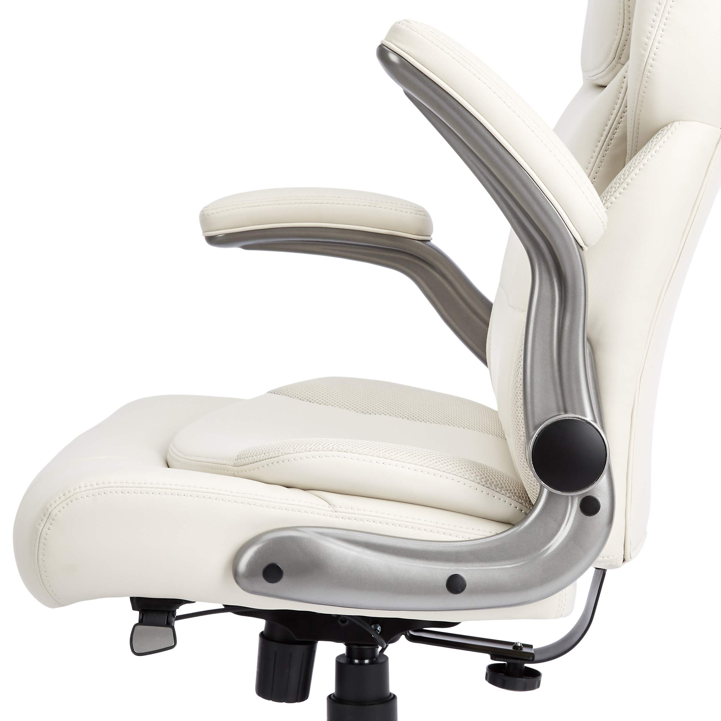 Amazon Basics Extra Comfort Sedia Ufficio Pelle Crema Schienale Alto