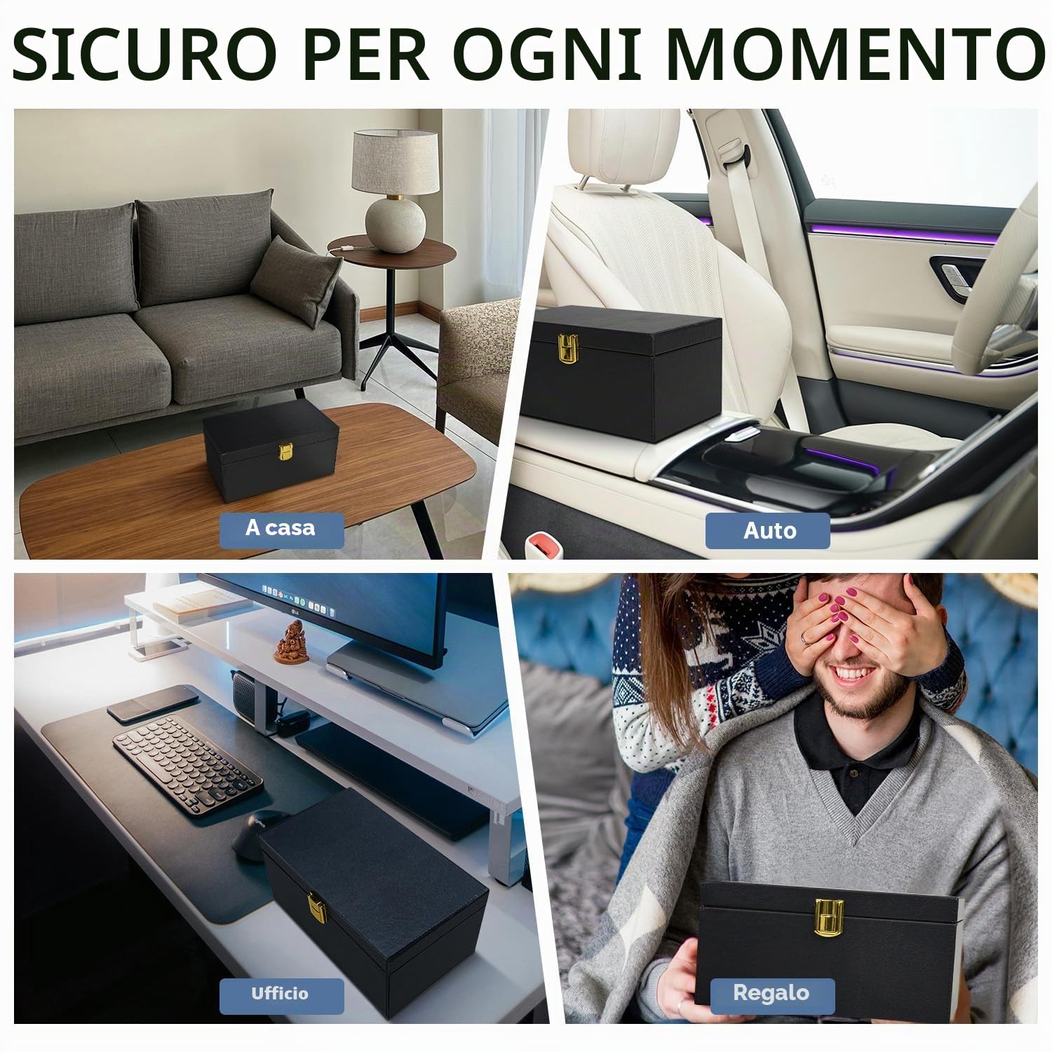 RealPlus Extra Large Scatola Faraday Chiavi Auto Nera