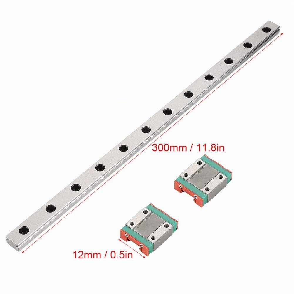 Elprico Guida Lineare MGN12H 300 mm 2 Pezzi per CNC