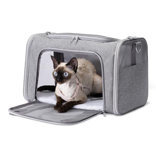 Amazon Basics Trasportino Borsa Gatti Cani Grigio