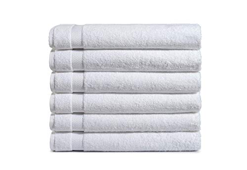 Amazon Basics Haven set asciugamani in cotone bianchi 600 g/mq