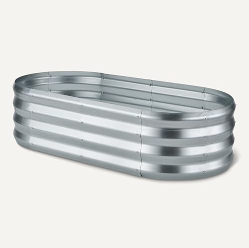 Amazon Basics letto giardino rialzato aiuola 122x61cm argento acciaio