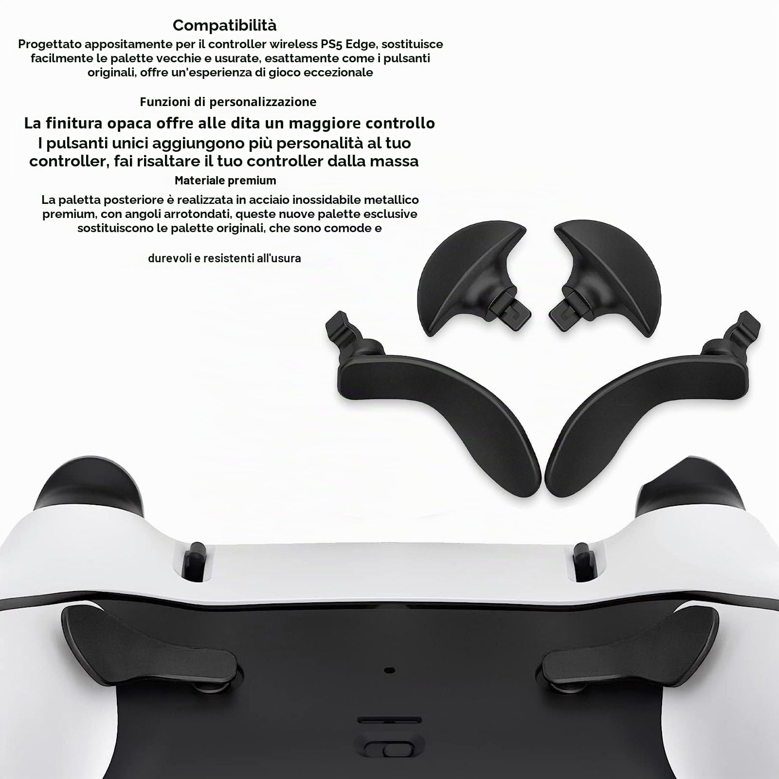 Elprico Paddle Controller Edge Nero 4 Pezzi Acciaio