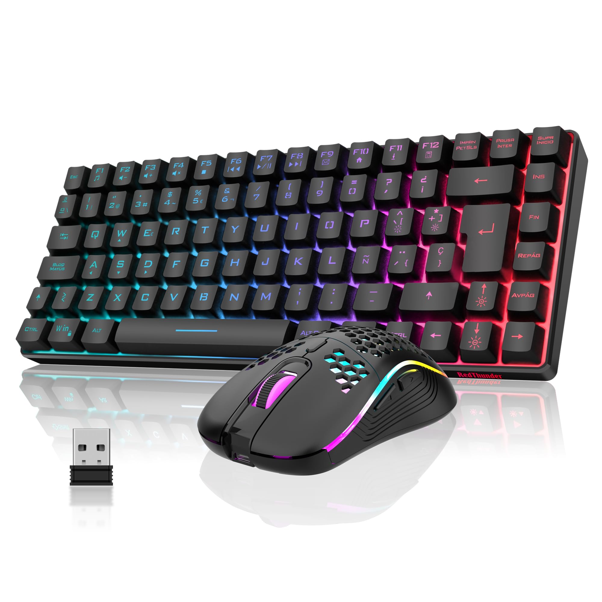 RedThunder K84 combo tastiera mouse wireless gaming RGB
