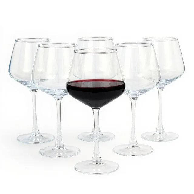 AmazonBasics Bicchieri Vino Rosso con Stelo Set 4 Pezzi 592ml