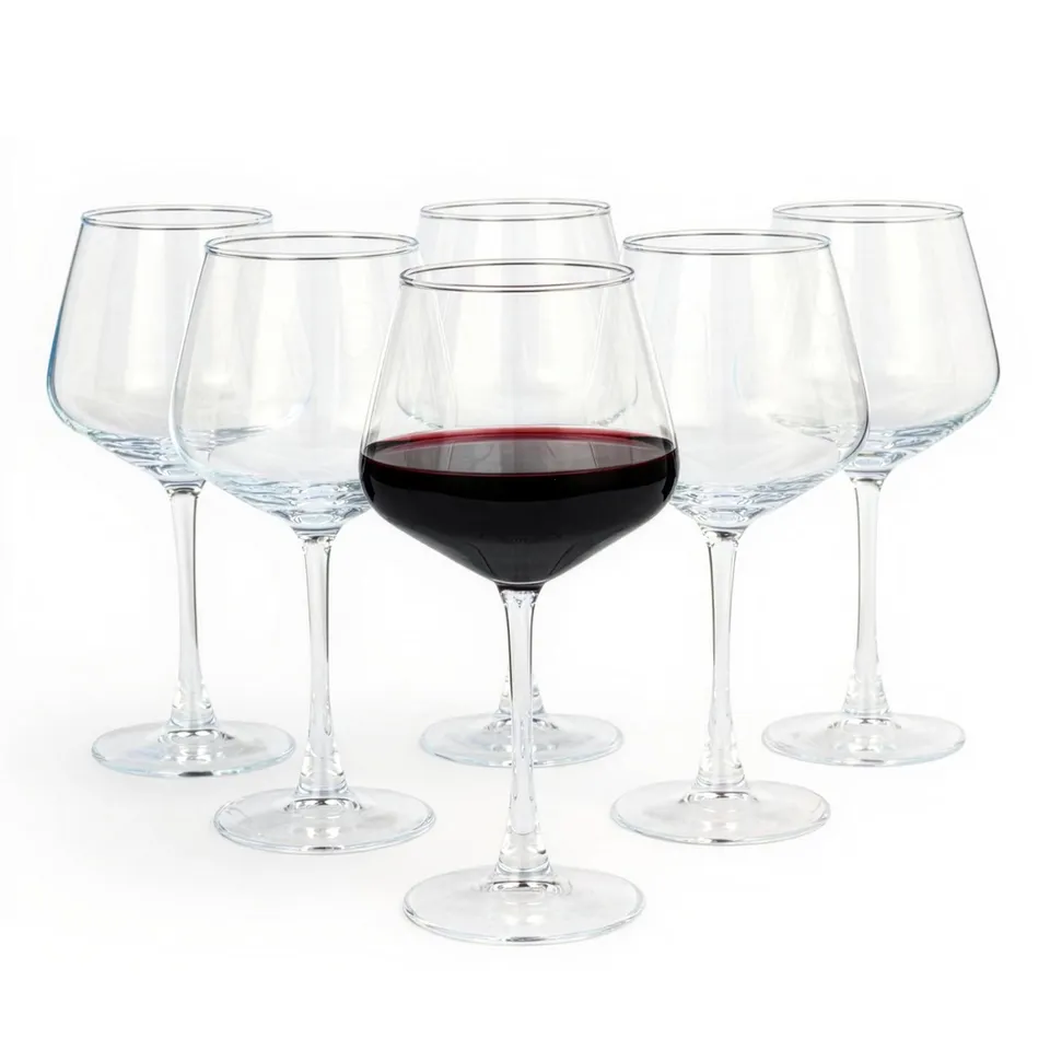 AmazonBasics Bicchieri Vino Rosso con Stelo Set 4 Pezzi 592ml