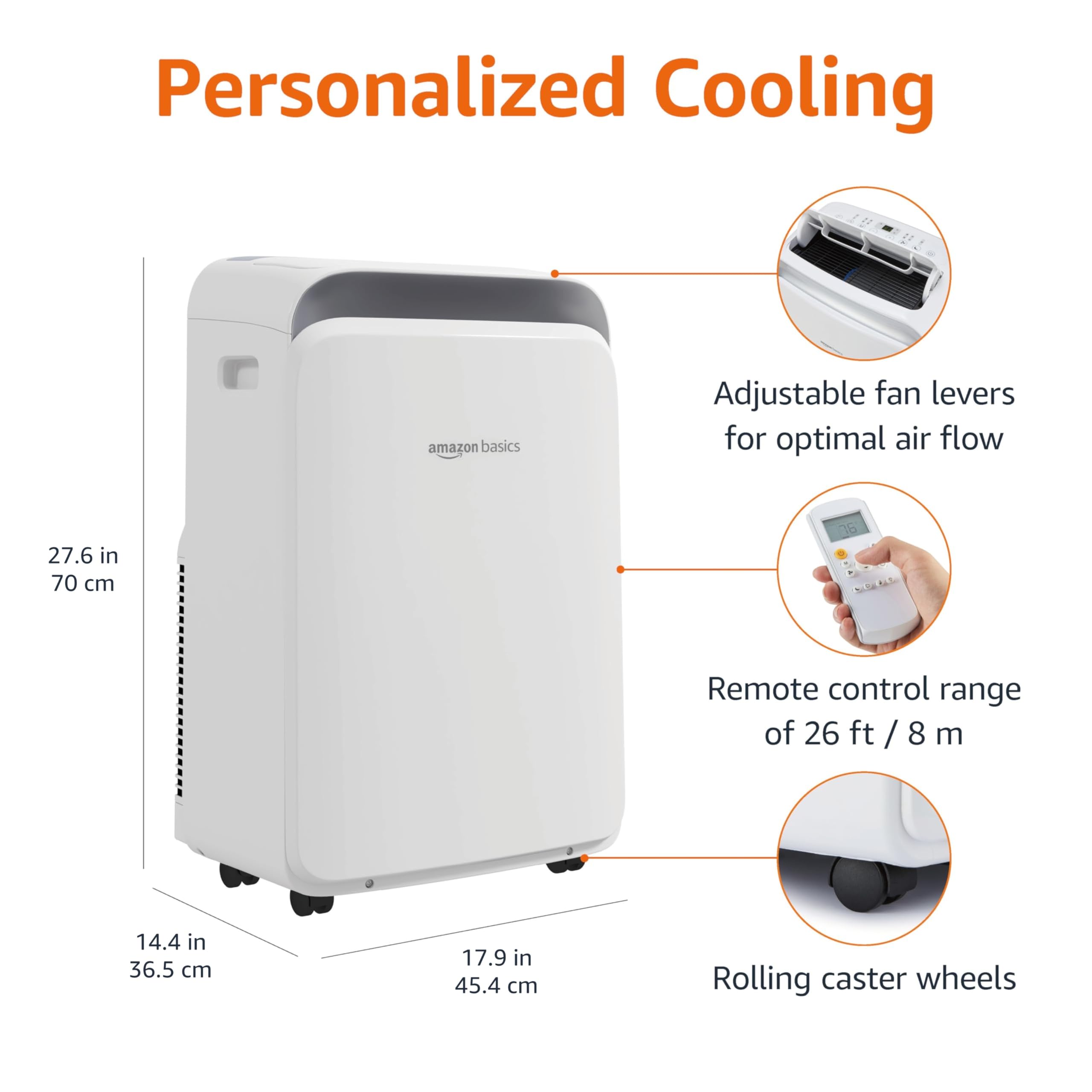 AmazonBasics Climatizzatore Portatile 10000 BTU Telecomando