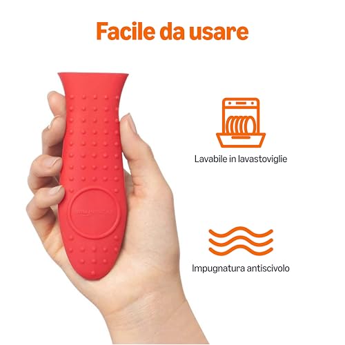AmazonBasics Presina Manici Rosso Silicone Antiscivolo 14,2 cm
