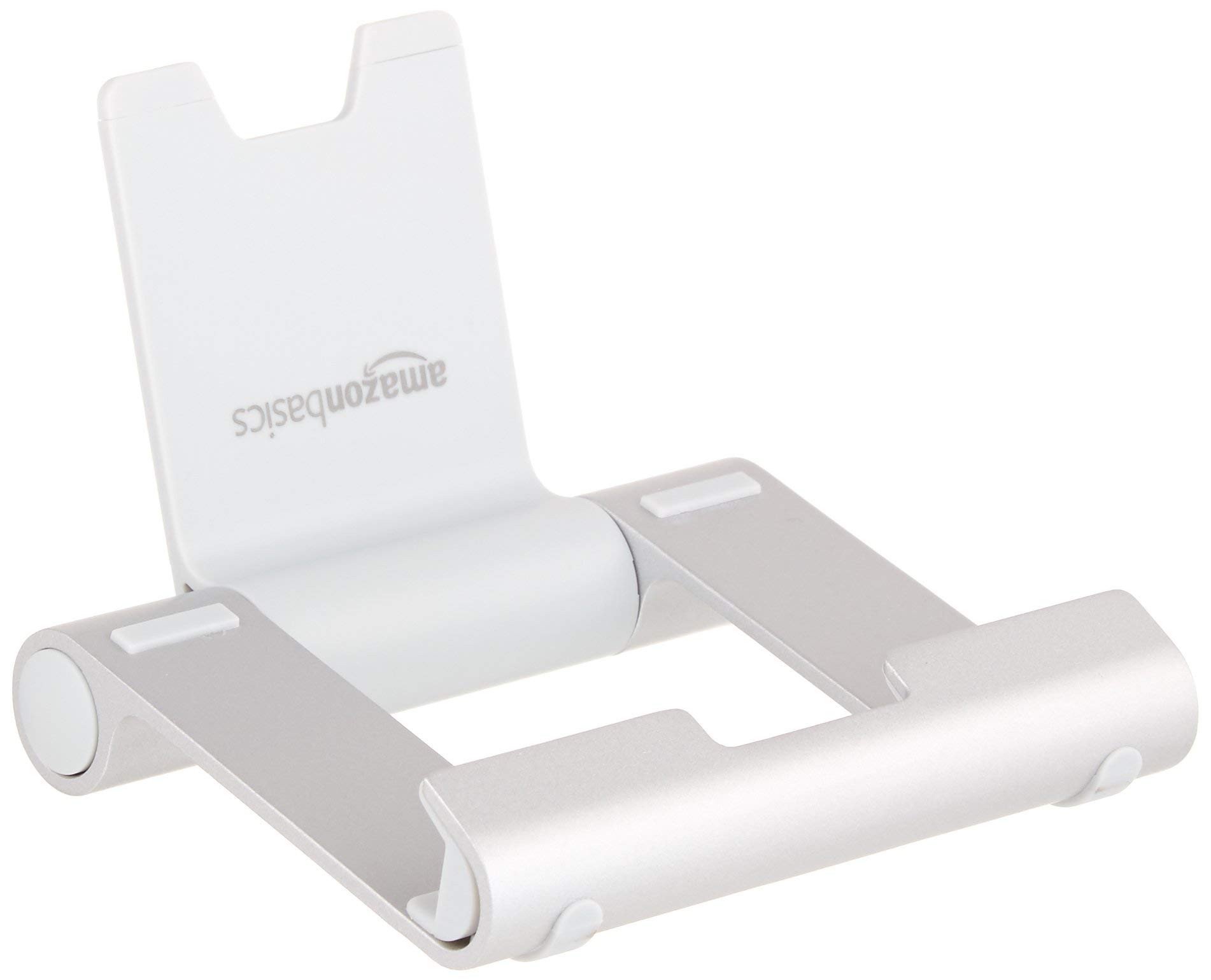 AmazonBasics Supporto Tablet Inclinabile Argento 4-10"