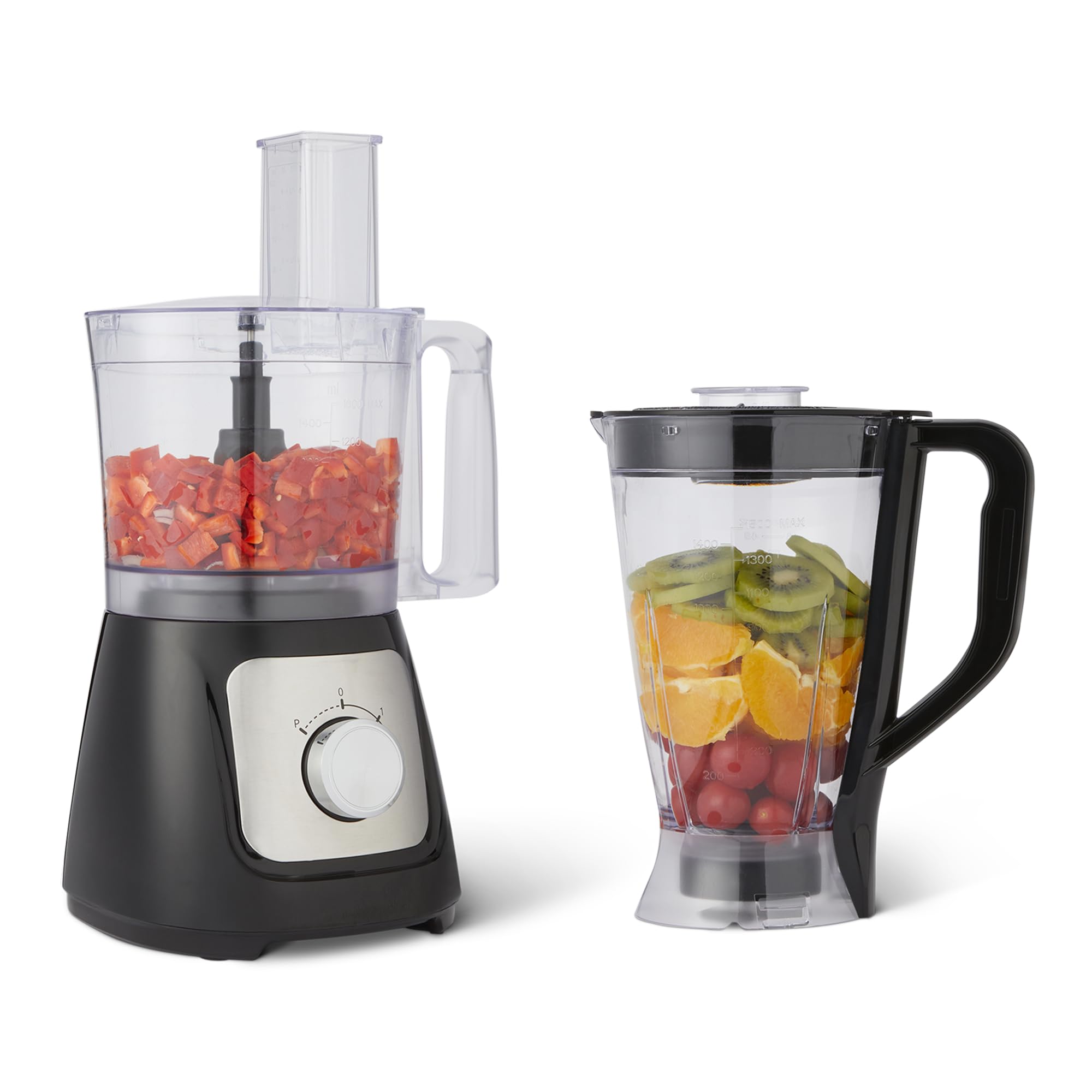 Amazon Basics Robot Cucina 800W Nero 2,4 L con Frullatore