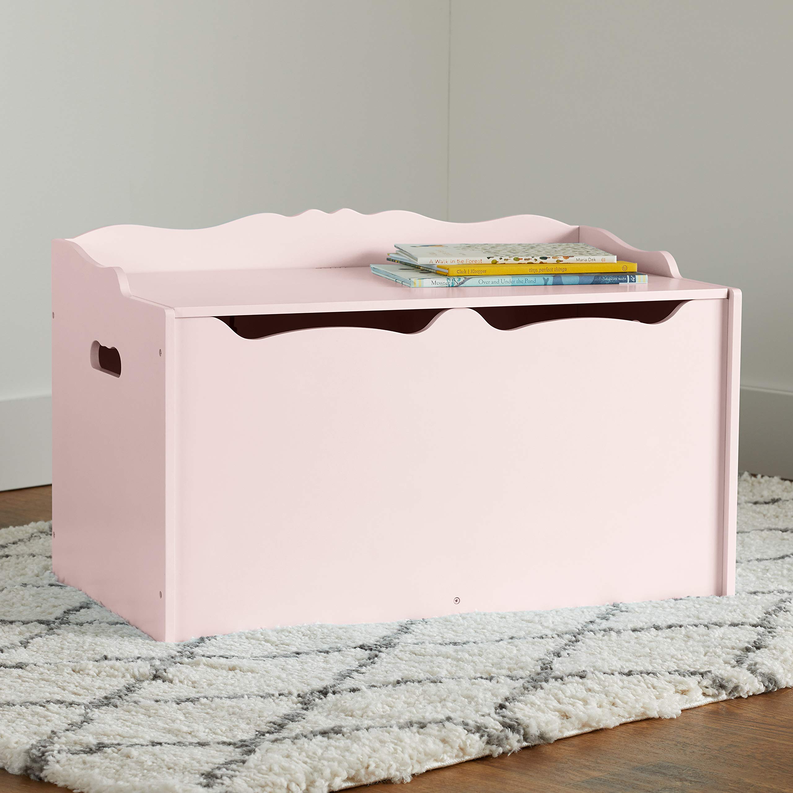 Amazon Basics Scatola Legno Giocattoli Rosa 76 cm con Panca