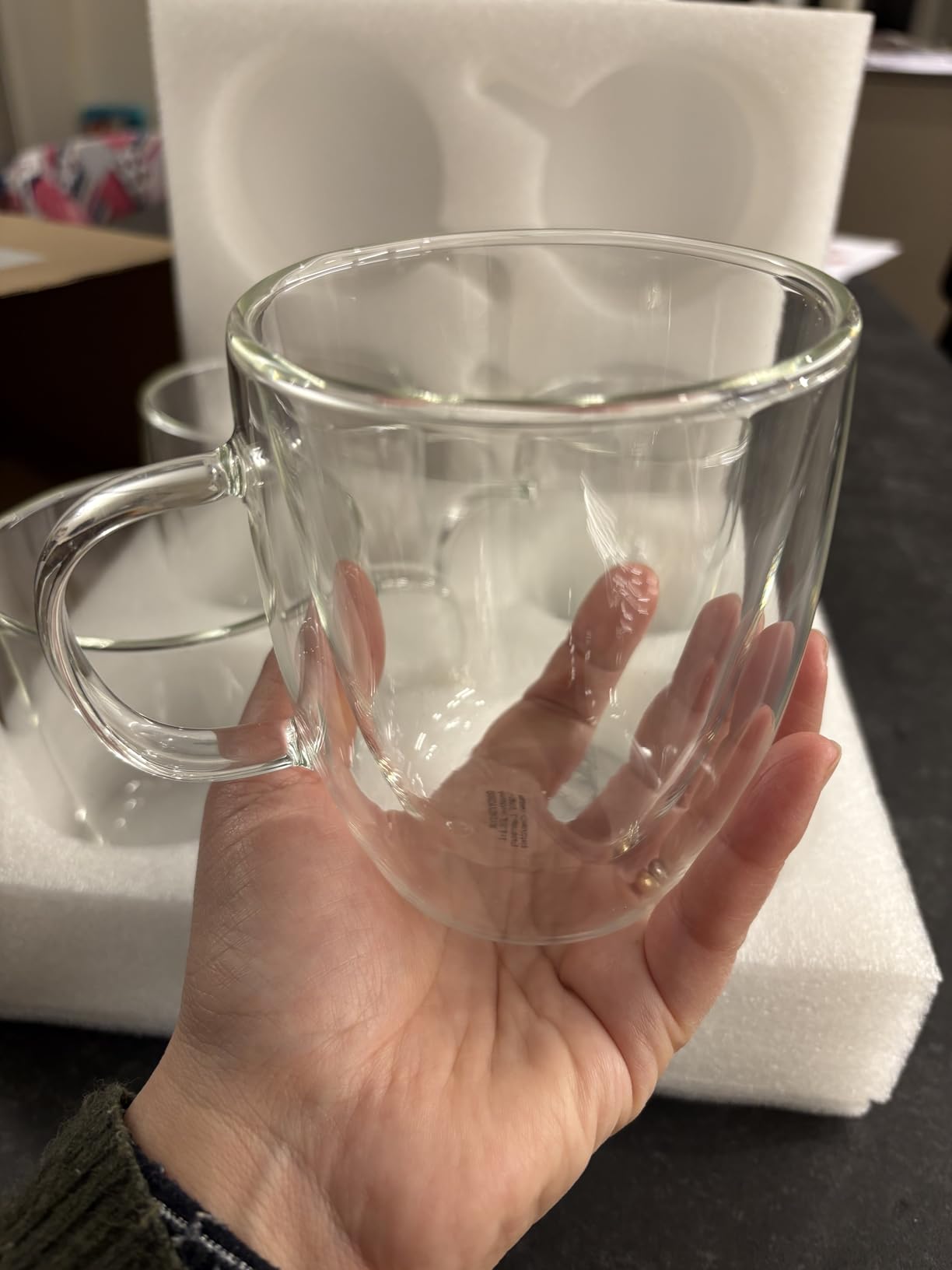 AmazonBasics Mug Vetro Doppia Parete Set 4pz 382ml