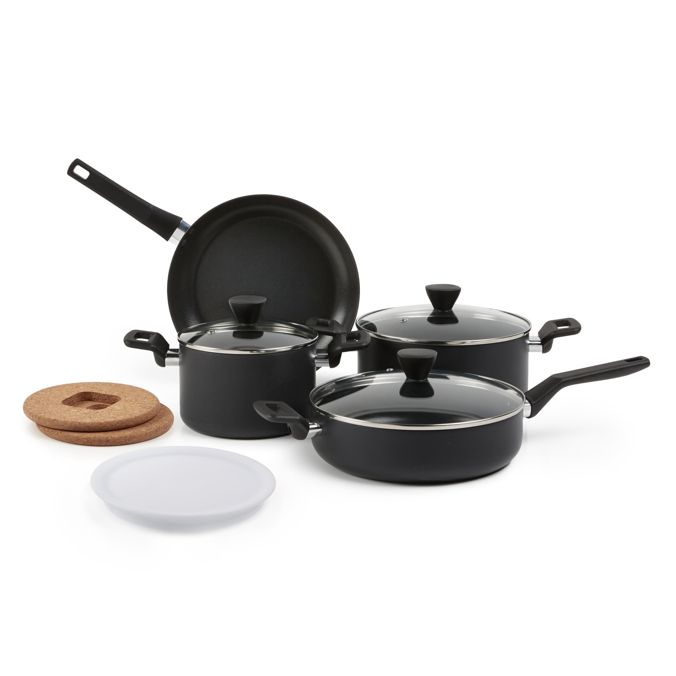 Amazon Basics Batteria Cucina 15 Pezzi Antiaderente Nero