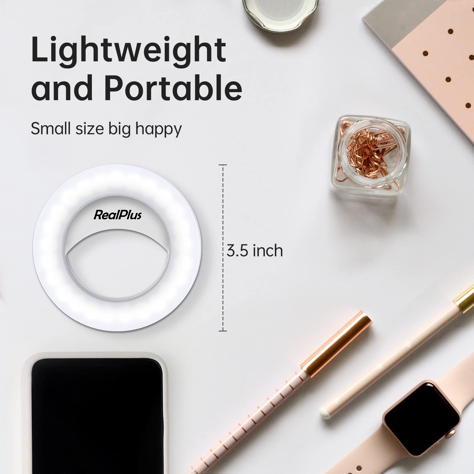 RealPlus ring light selfie telefono clip 40 LED luce anulare