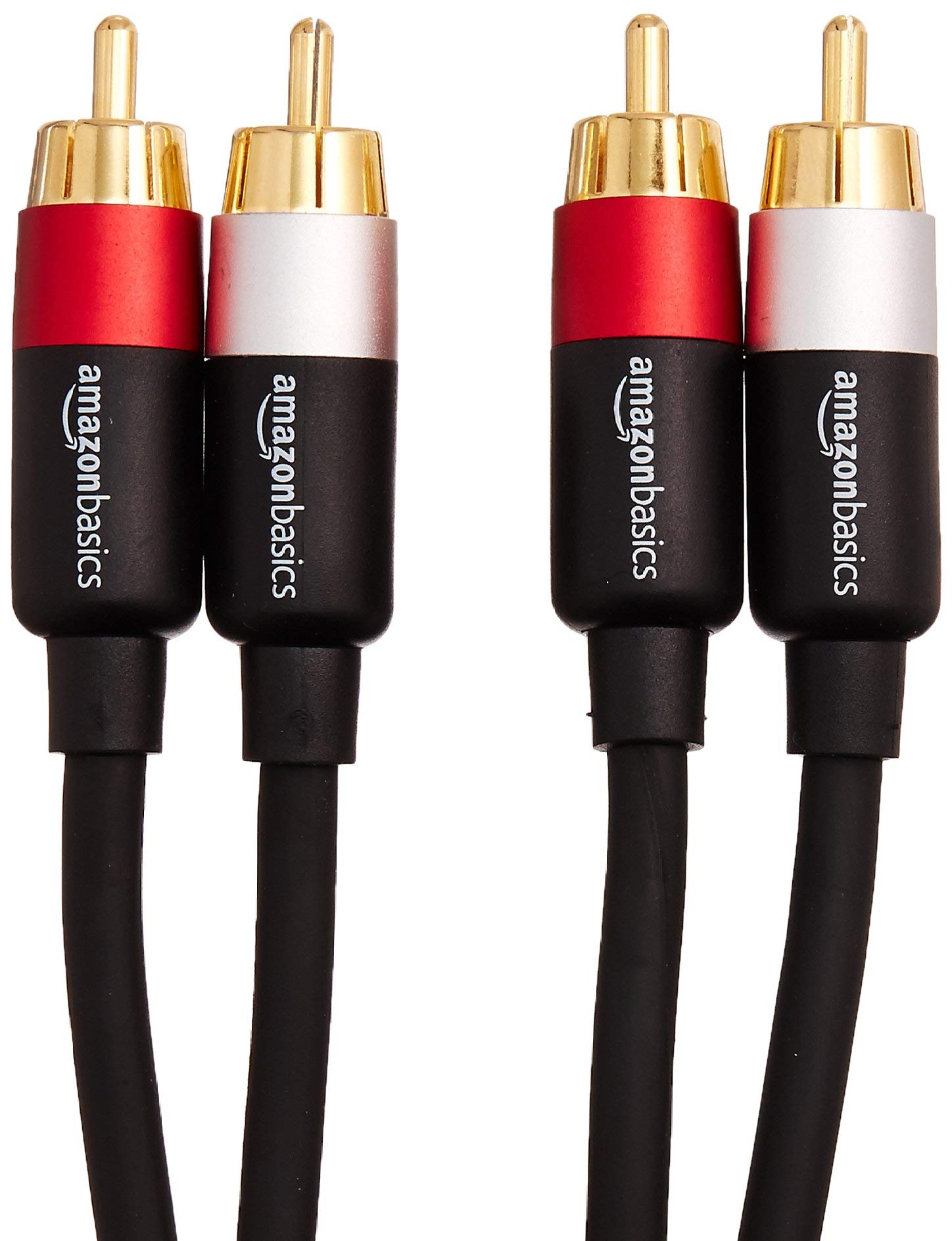 AmazonBasics Cavo Audio RCA 2 Maschi 1,22 m Placcato Oro