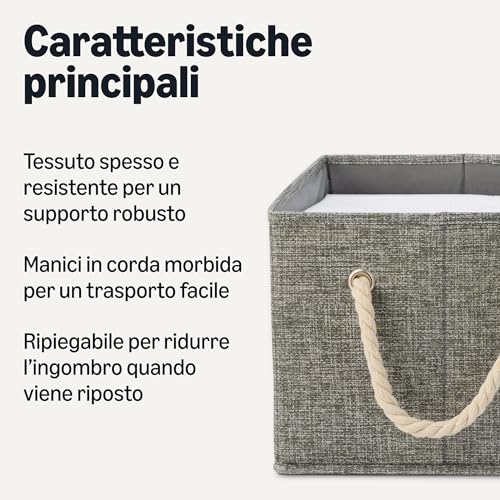 Amazon Basics Contenitori Pieghevoli Antracite 3 Pezzi