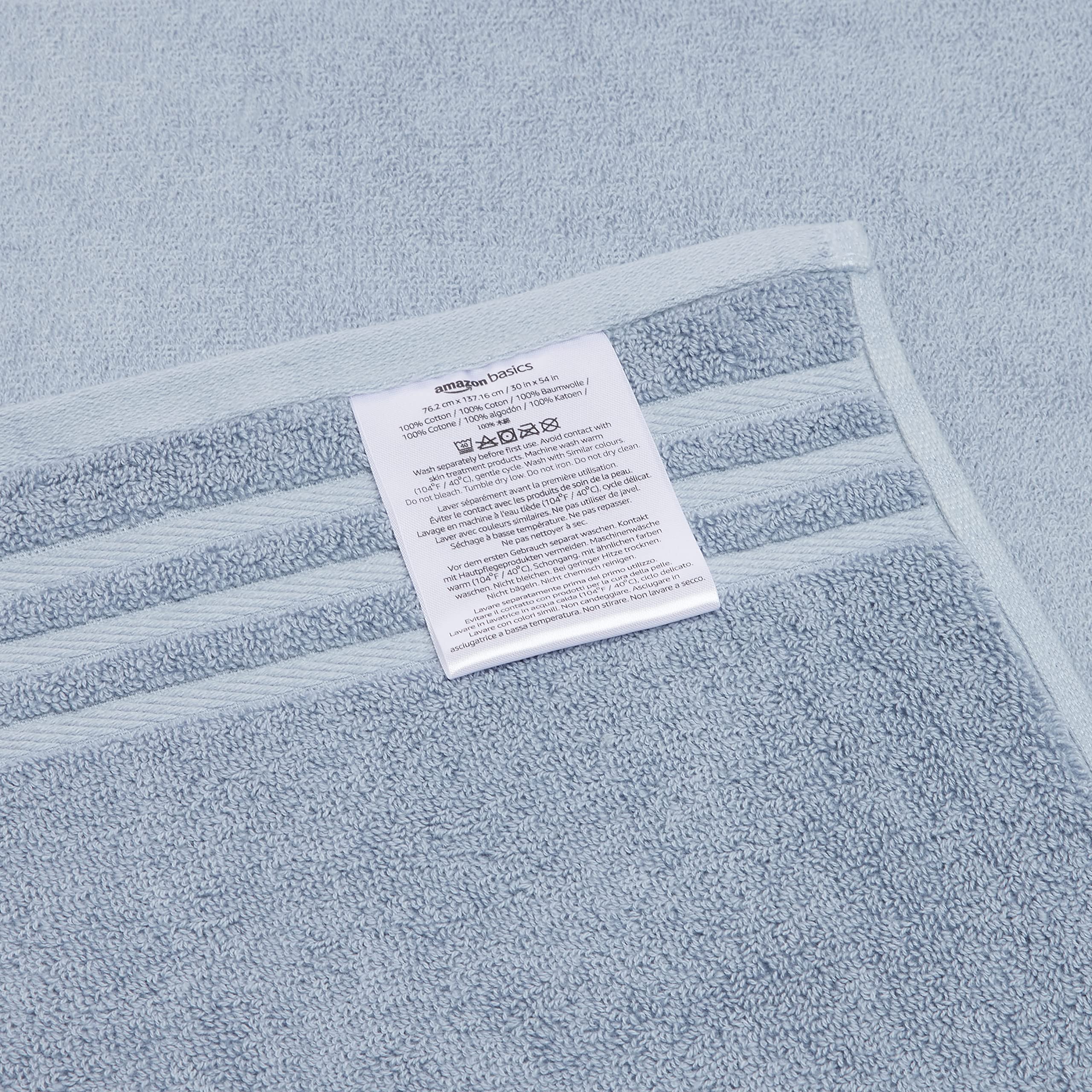 Amazon Basics set asciugamani cotone 6 pezzi blu