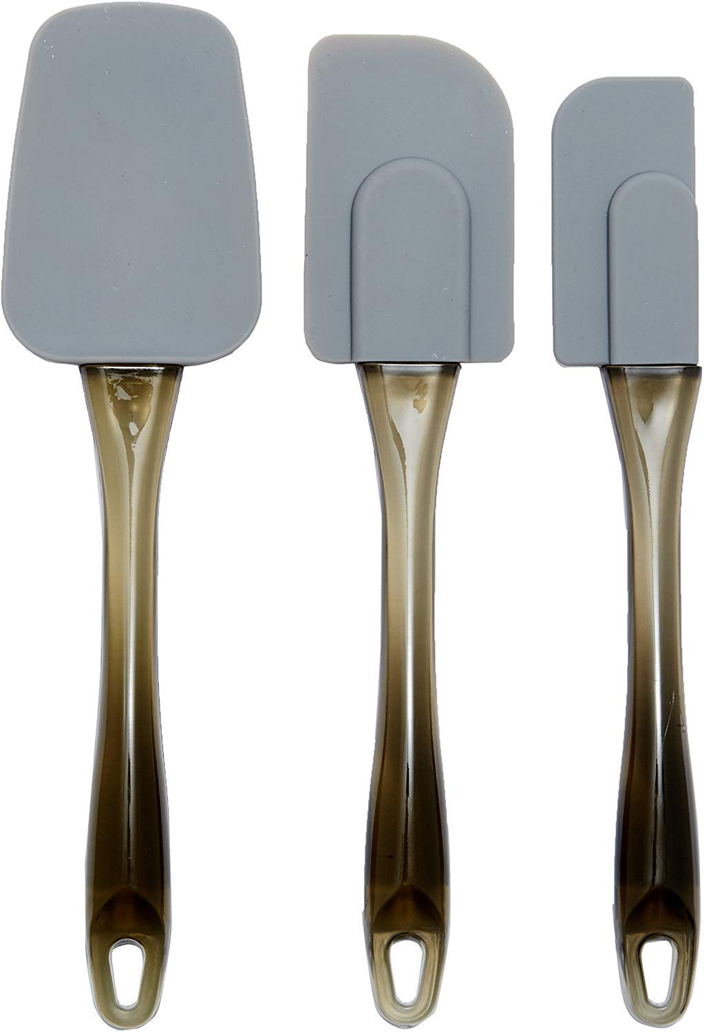 AmazonBasics Set 3 Spatole Silicone Grigio Cucina