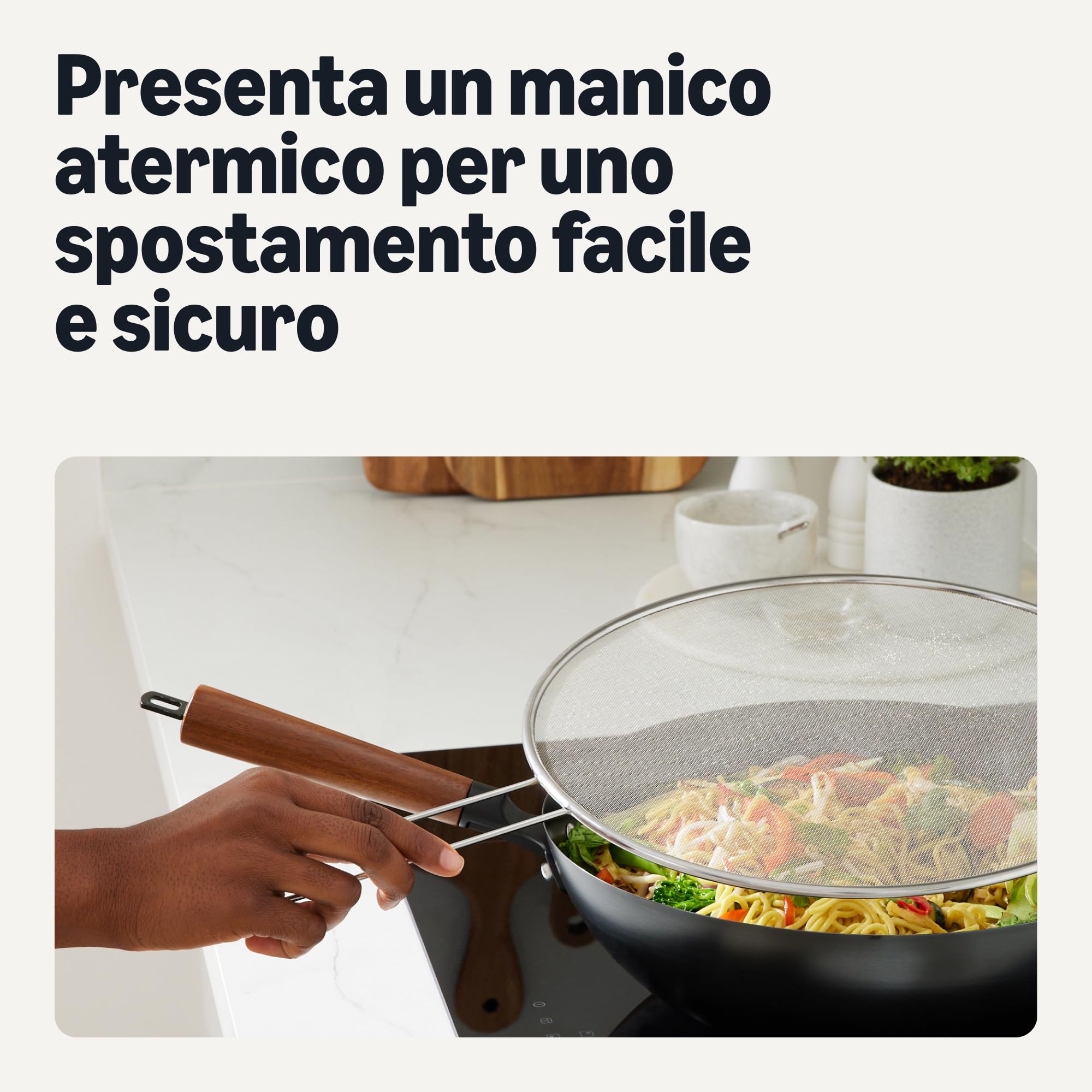 Amazon Basics Paraschizzi Padella Inox 33 cm Antigrasso
