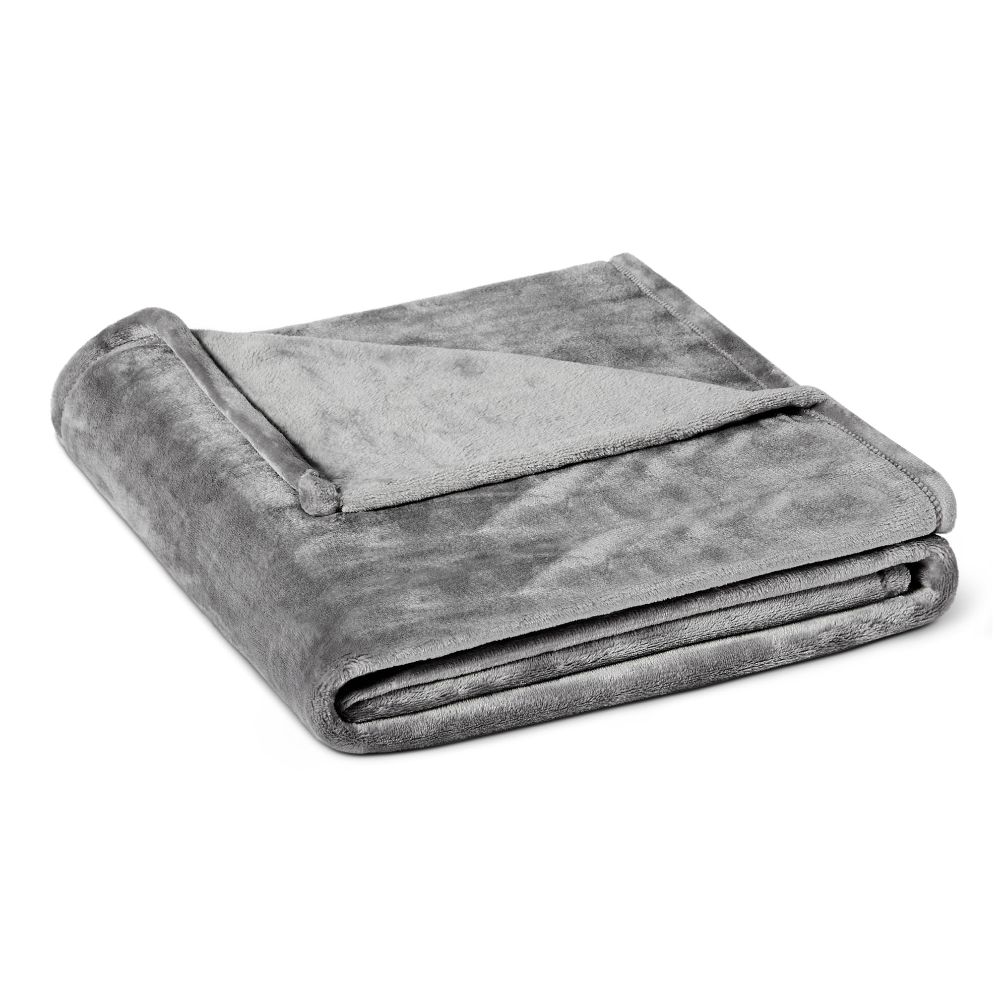 Amazon Basics coperta in pile grigio scuro 127x152 cm morbida