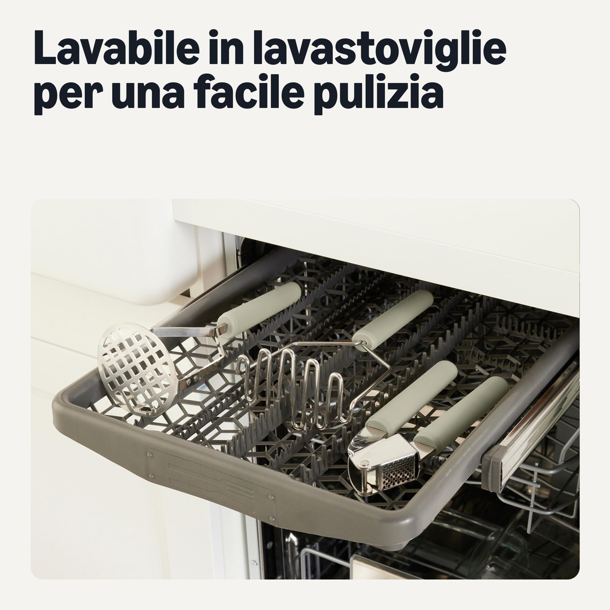 Amazon Basics Schiacciapatate Acciaio Inox Set 2 Pezzi