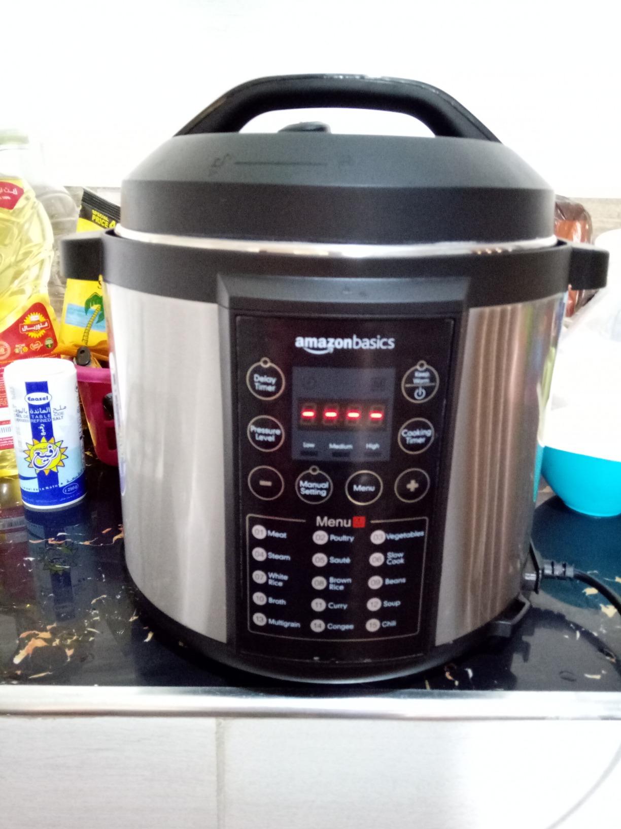 Amazon Basics Pentola Pressione Elettrica 5,5 L 1000 W Inox
