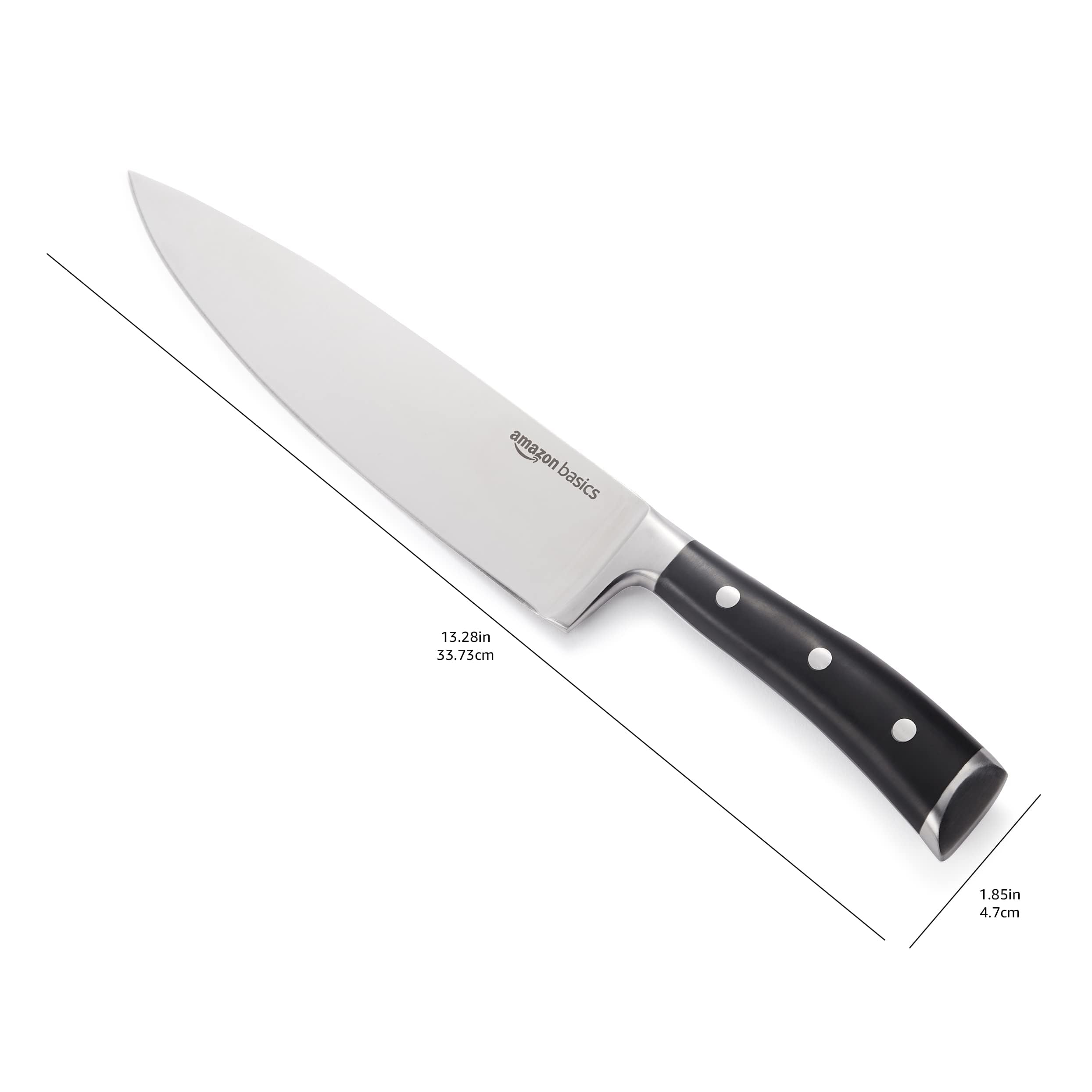 Amazon Basics coltello da chef 20 cm 8 pollici tre rivetti