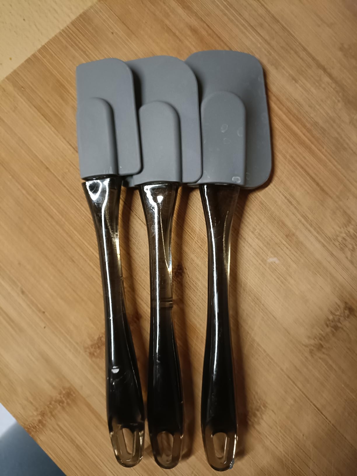AmazonBasics Set 3 Spatole Silicone Grigio Cucina