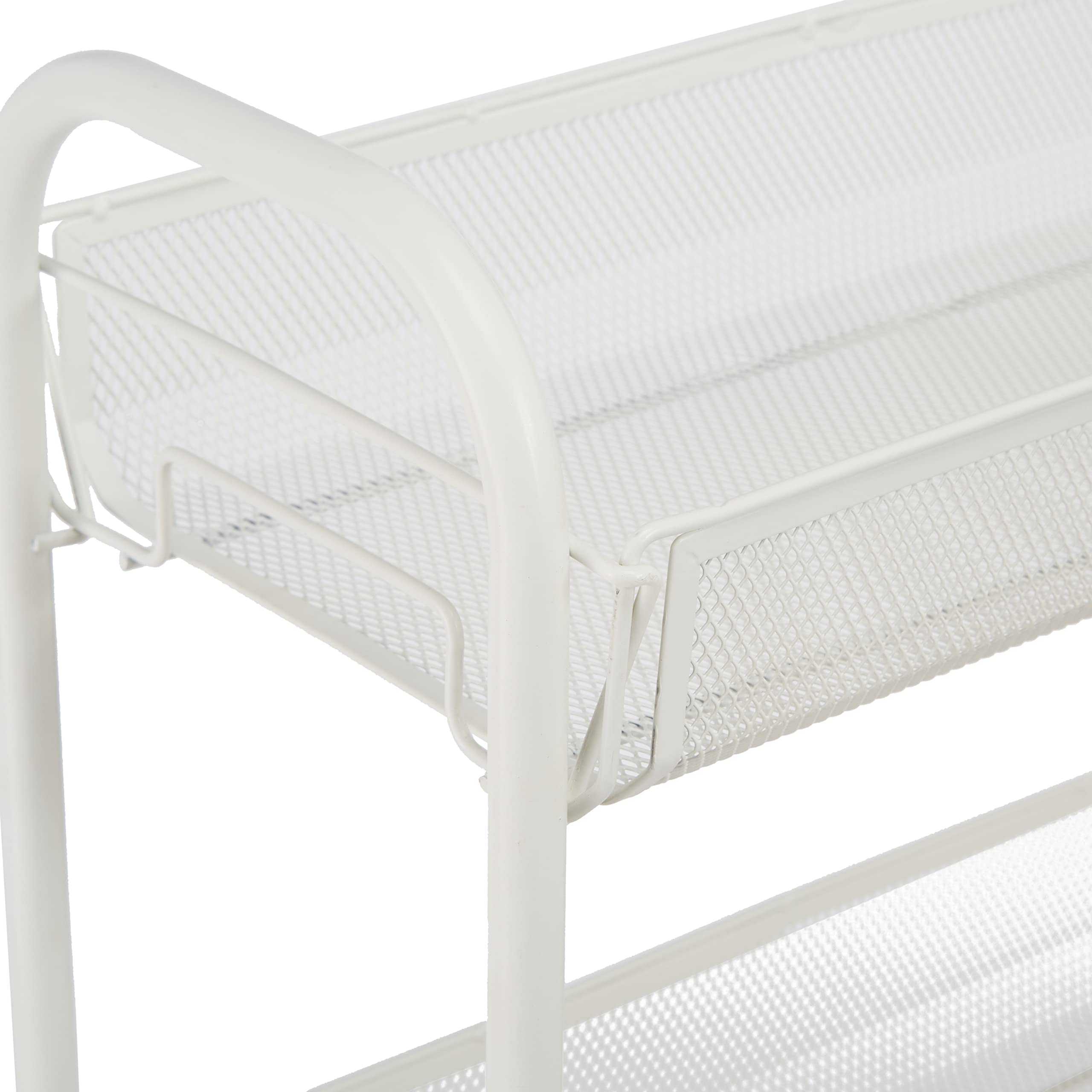 Amazon Basics carrello metallo 4 ripiani bianco rete