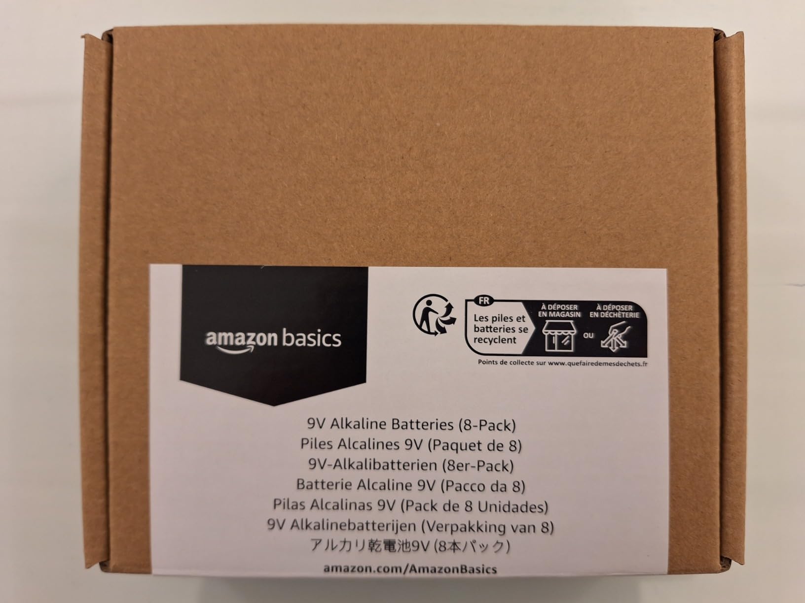 Amazon Basics Batterie Alcaline 9V 8 Pezzi Lunga Durata