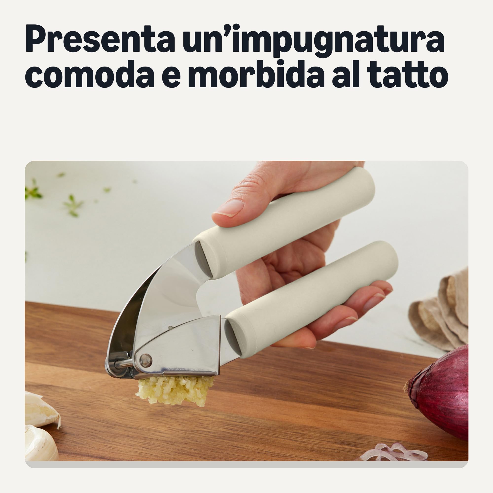 Amazon Basics spremiaglio acciaio grigio impugnatura morbida